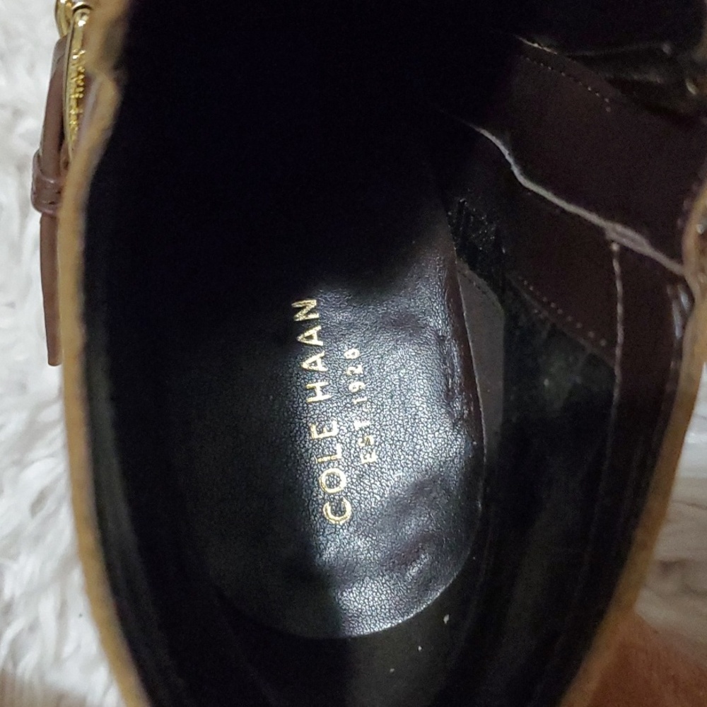 Brand new size 11 M ladies booties by Cole Haan Olive suede - Picture 5 of 7